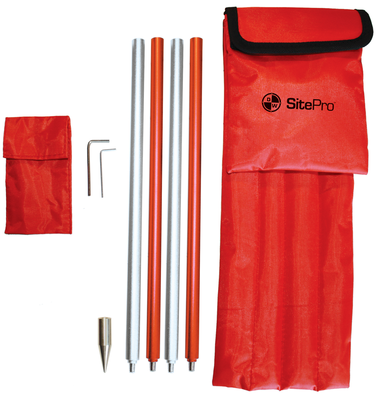 Dave White's SitePro | Mini Prism Sliding Pole System, Red